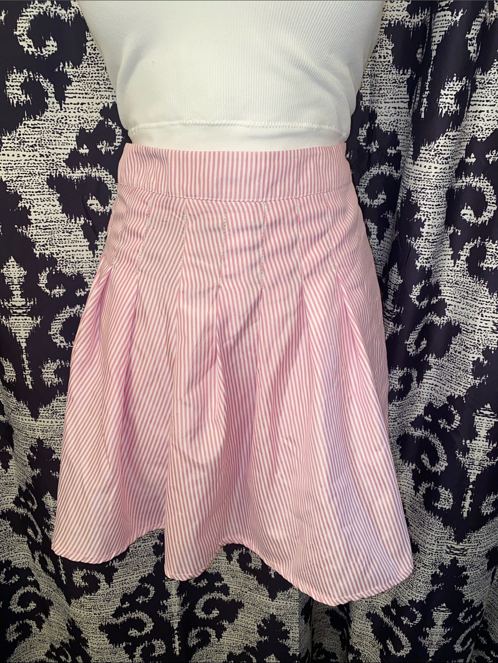 Pink Striped Women’s Skirt - Classic A-Line
